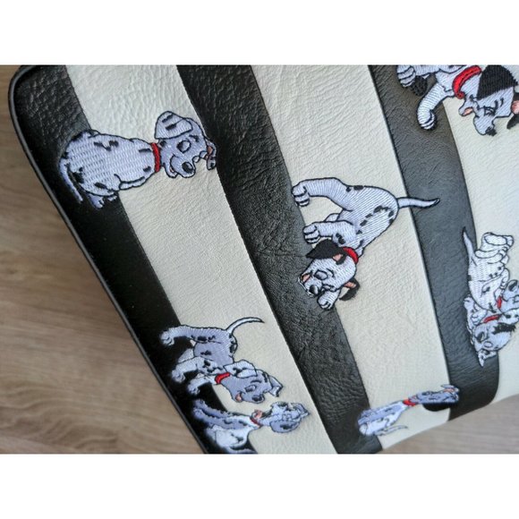 Loungefly Disney 101 Dalmatians Dog Striped Mini Backpack Black White Red - Picture 2 of 11